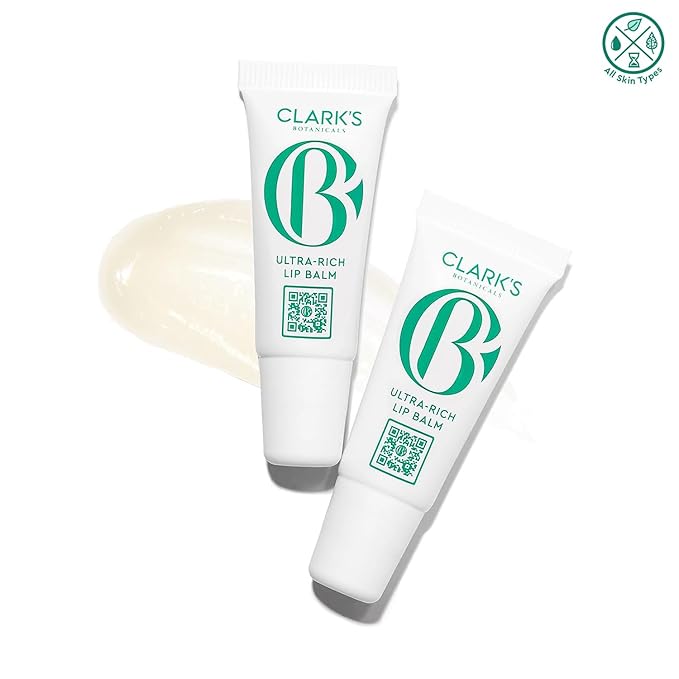 Clark's Botanicals Mini Ultra Rich Lip Balm: Travel Size Plumping Moisturizer with Collagen and Shea, Mango & Avocado Butter + Vitamin E, Stimulating Organic Lip Treatment | 0.13 fl oz (Pack of 2)-BrightBean Baby