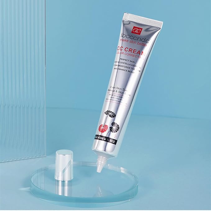 Color Correcting CC Cream With Centella Asiatica,Multi-Purpose Skin Tone Adjusting CC Cream Concealer Full Coverage,SPF 25 Sunscreen Moisturizing Pre-Makeup Primer Brightening for Mature Skin-BrightBean Baby