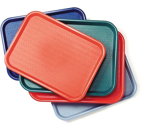 Carlisle FoodService Products CT121661 Café Standard Cafeteria / Fast Food Tray, 12" x 16", Burgundy
