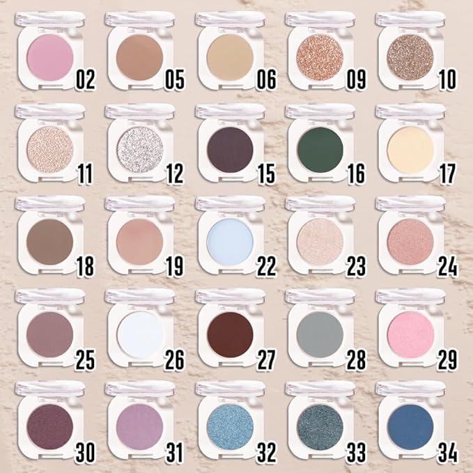 Light Nude Single Matte Eyeshadows Makeup, Neutral Powde Eye Shadow for Women, Skin Singles Matte Eyeshadow Palette Pigmented Waterproof, sombras para ojos, Blendable, Girls Eyeshadow Gift 06-BrightBean Baby