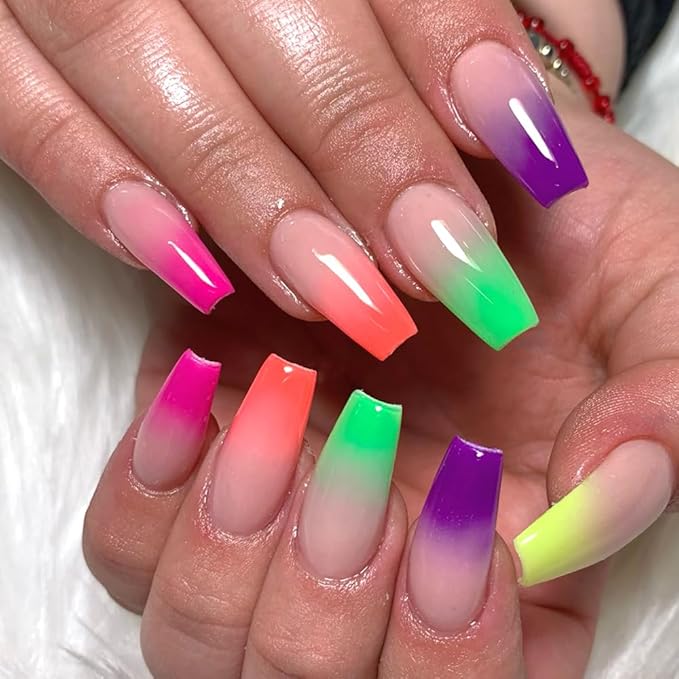 Neon Phosphor Nail Pigment Powder Palette, 9 Colors Solid Pigment Powder for Nails, Fluorescent Glitter Aura Nails Rubbing Dust with Ombre Nail Brush & Sponge Sticks Manicure Art DIY Accessories-BrightBean Baby