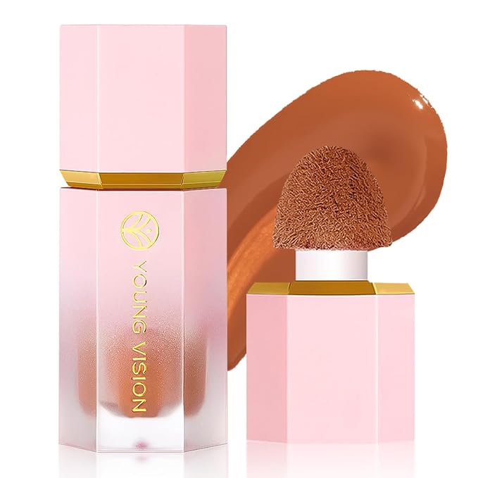 YOUNG VISION Liquid Cheek Blush -Soft Cream Rouge/Blusher Makeup, Buildable Gel-Cream Formula, Long-Wearing, Dewy Finish-BrightBean Baby