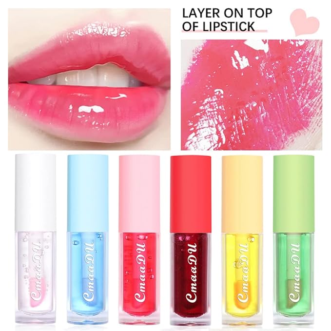Yasovigi Fruit Lip Oil Plumping Lip Tint Moisturizing Lip Gloss, Transparent Lip Balm Care Stick Nourishing Repairing Non-sticky, Moisture&Lighten Lip Lines-BrightBean Baby