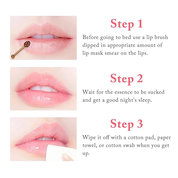 2PCS Bee Lip Balm Honey Lip Balm,Exfoliating Honey Pot Lip Balm Sleeping Lip Mask with Brush, Hydrating & Prevention Dry and Cracked, Lip Scrubs Exfoliator & Moisturizer-BrightBean Baby