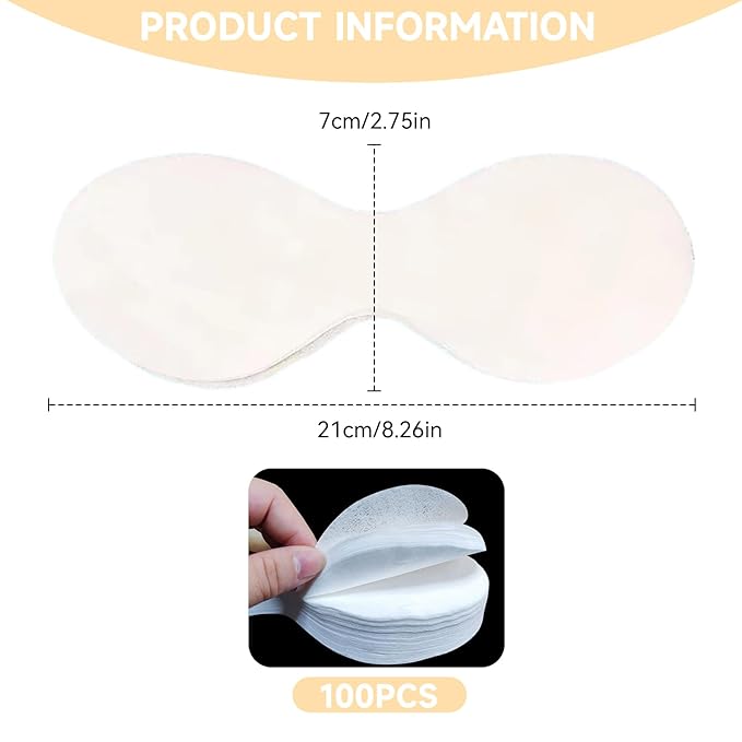 100 Sheets Disposable Eye Mask Paper,Non Woven Eye Care Cotton,Eye Pads for Facials,Patches Paper Eye Covers,DIY Clear Eye Mask Paper Beauty Sheets for Makeup Skincare Spa Wrap Moisture Retention-BrightBean Baby