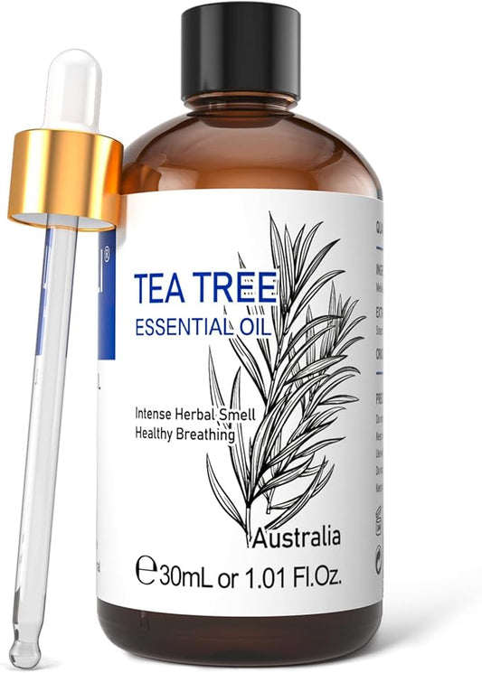 HIQILI 1 Fl Oz Tea Tree Oil, Nail Growth, Hair Restoration, Can be Added to Shampoo, Body wash, Foot Soak Use - 30ML-BrightBean Baby