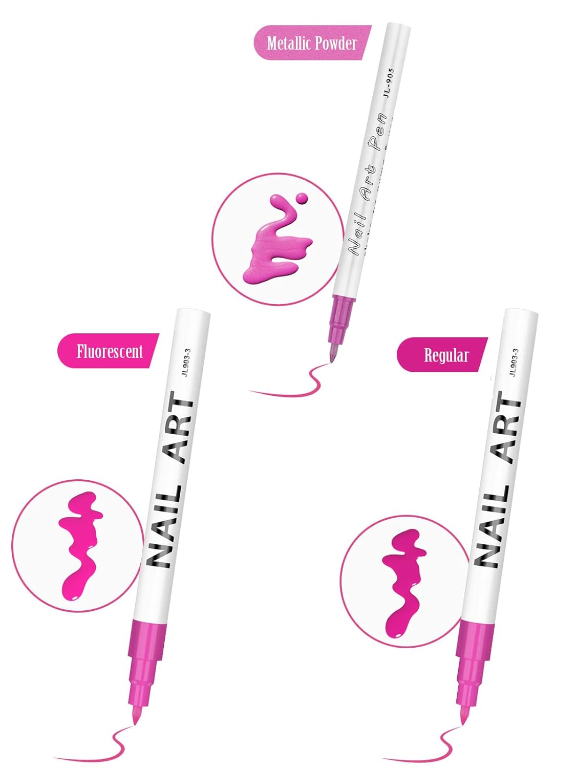 12 Color 3D Nail Art Pens Set, Kalolary Nail Point Graffiti Dotting Pen Drawing Painting Liner Brush for DIY Nail Art Beauty Adorn Manicure Tools-BrightBean Baby