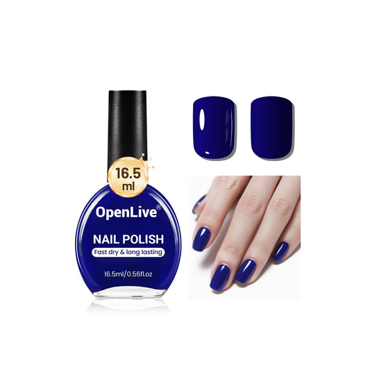 16.5ml Dark Blue Nail Polish Large Volume Quick Dry Nail Polish, Long Lasting Shine, Fingernail Toenail Nail Art DIY Home Travel Nail Art Gift-BrightBean Baby