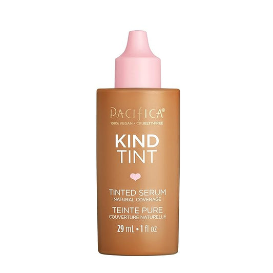 Pacifica Beauty Kind Tint Tinted Serum, Skincare, Vegan Collagen, Hyaluronic Acid, Vitamin C, Niacinamide, Caffeine, Hydrating, Lightweight Foundation, Natural Dewy Skin, Shade 08, 1 fl oz (1 Count)-BrightBean Baby