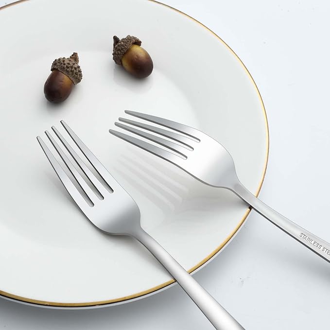 24 Pieces Dinner Forks, Forks Silverware(8 inches), Food Grade Stainless Steel Flatware Forks, Mirror Polished & Dishwasher Safe, Using for Home, Restaurant or Kitchen