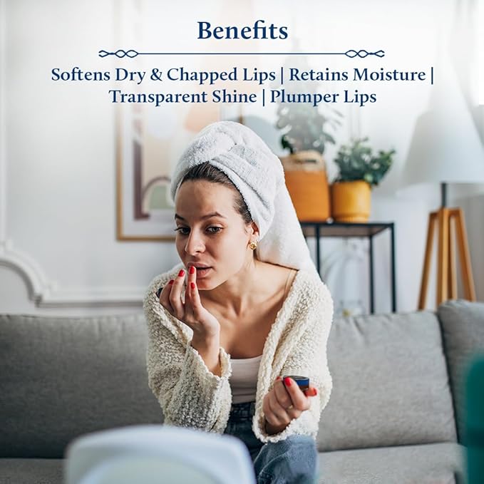 Blue Nectar Ayurvedic Orange Lip Balm with Organic Ghee & Natural Vitamin C for Dry Lips | Moisturizing Lip Gloss with Clean Ingredients (0.35 oz, 10 Herbs)-BrightBean Baby