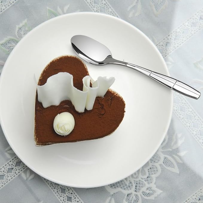 Stainless Steel Flatware Dessert Spoons, Set of 12