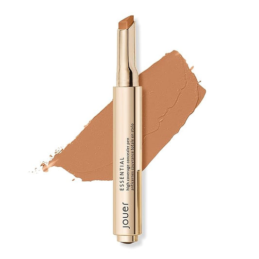 Jouer Essential High Coverage Concealer Pen - Under Eye Concealer for Dark Circles - Brightening Makeup for Eye Circles - Color Corrector Eye Primer with Hyaluronic Acid and Vitamin E-BrightBean Baby