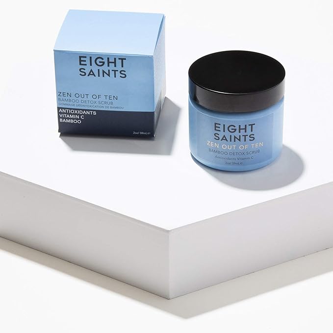 Eight Saints Zen Out Of Ten Bamboo Detox Face Scrub Exfoliator, Natural and Organic Daily Exfoliating Facial Scrub With Bamboo Fibers to Unclog Pores, Blackheads, Blemishes, and Dull Skin, 2 Ounces-BrightBean Baby