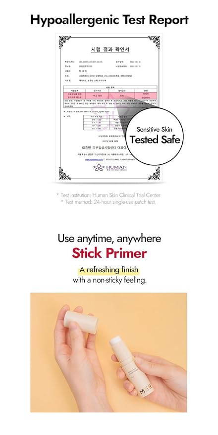 MERYTHOD PORE-CHAK Stick Primer Erasing Mattifying Hard Primer Stick, Filttered Effect, Easy Stick Type, Uneven&Pore Cover 0.4oz-BrightBean Baby