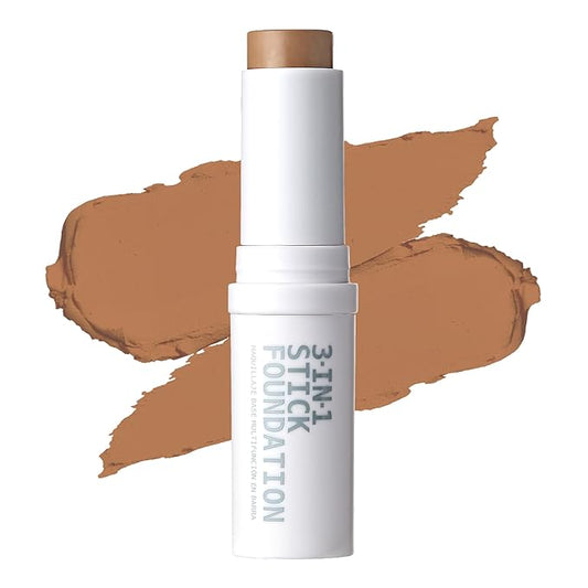 Ruby Kisses Natural Full Coverage 3-In-1 Stick Foundation. Easy to Apply, Hydrating, Lightweight, Long Lasting, Concealer and Contour Stick for Face Makeup (Honey Beige)-BrightBean Baby