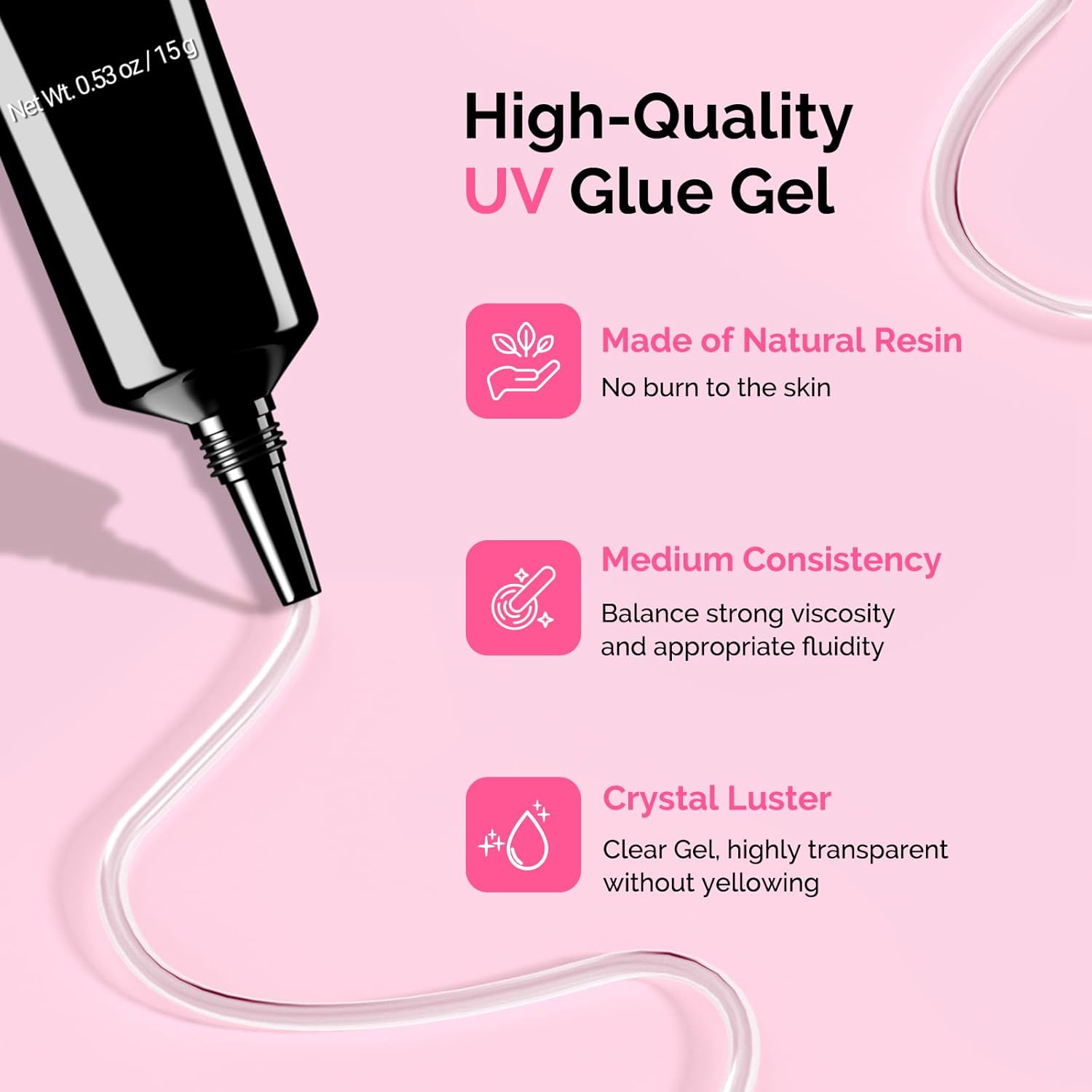 MelodySusie Nail Rhinestone Glue Set, 3D Gel Nail Art Design Strong Adhesive Nail Gem Glue for Nail Charms Gems Jewelry Decoration DIY Manicured at Home Cured Need Beauty Gifts for Women-BrightBean Baby