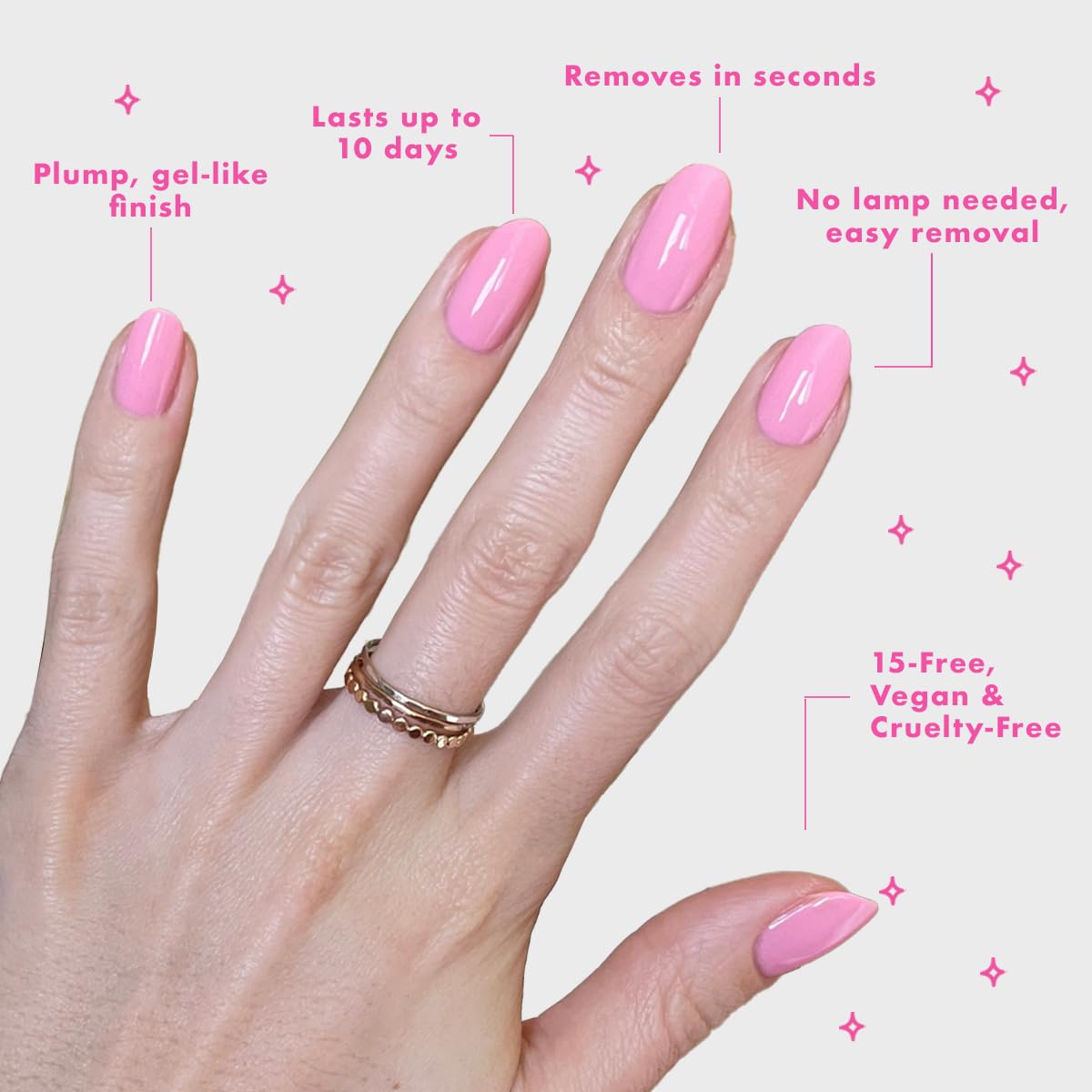 Olive & June Long Lasting Nail Polish | Plump, Gel-Like Finish | No Lamp Needed | Lasts up to 10 days | Salon-Quality at Home | Vegan & Cruelty-Free | Chip-Resistant | Saltwater Taffy | Sheer Pink-BrightBean Baby