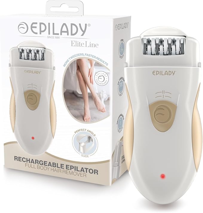 Epilady Legend 5 Rechargeable Epilator, 56 Tweezers, Dual Speed, Full-Body Epilator for Women, Auto Shut Off, Travel Case, Cleaning Brush-BrightBean Baby