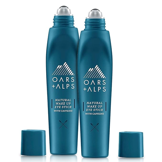 Oars + Alps Wake Up Eye Roller and Eye Depuffer, Dermatologist Tested Skin Care Infused with Caffeine and Aloe Vera, TSA Friendly, 0.5 Oz, 2 Pack-BrightBean Baby