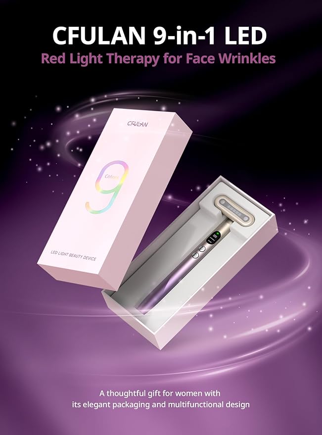 Red-Light-Therapy-for-Face,9 in 1 LED Light Therapy Eye Equipment for Skin Care, Red Light Therapy Face Massager Eye Beauty Skincare Rejuvenation Tool Microcurrent Facial Device Gift for Women at Home-BrightBean Baby