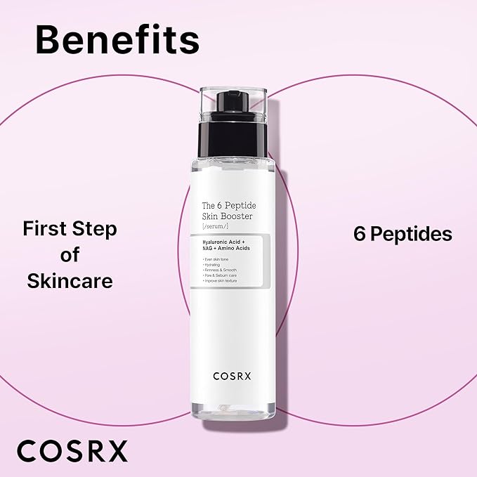 COSRX 6X Peptide Collagen Booster Toner Serum 150mL/5.07 Fl.Oz, Skin Renewal Boosting Facial Essence, Niacinamide & Hyaluronic Acid for All Skin Types, Korean Skincare, Paraben Free-BrightBean Baby