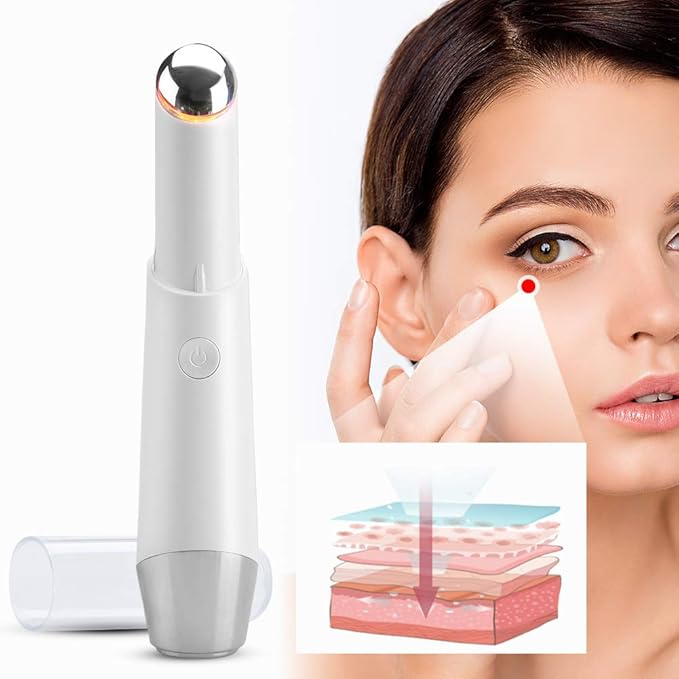 Eye Face Massage Tool Wand Pen, Portable Electric Eye Lift Wand Heated Warm Eye Lip Massager Vibration Skin Care Tool for Eyes-BrightBean Baby