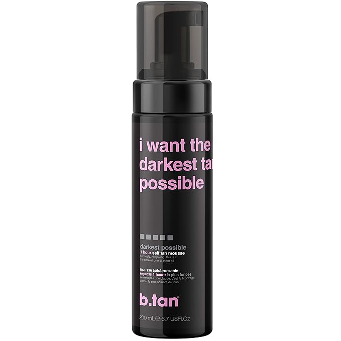 b.tan Ultra Dark Self Tanner Mousse | I Want The Darkest Tan Possible - Fast, 1 Hour Express Sunless Tanning Foam, Golden Bronzing Glow, Face & Body, No Fake Tan Smell, Vegan, Cruelty Free, 6.7 Fl Oz-BrightBean Baby