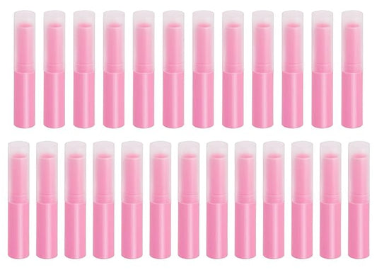 0.14oz Empty Flavored Lip Balm Container Tubes Plastic Homemade Moisturizing Lip Stick with Caps Bulk Fit for Women Adult DIY Making Supplies, 25 Count (Rose Pink)-BrightBean Baby