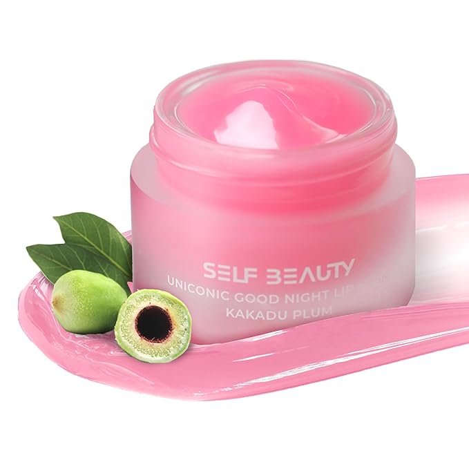 SelfBeauty Lip Mask - Kakadu Plum, Vegan Lip Balm, Daily Lip Moisturizer, Overnight Hydrating Lip Treatment with Vitamin C, Lip Scrub Exfoliator Intensive Lip Repair, 0.51fl.oz-BrightBean Baby