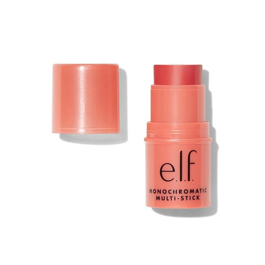 e.l.f. Monochromatic Multi Stick, Travel-Sized Luxuriously Creamy & Blendable Color For Eyes, Lips & Cheeks, Vegan & Cruelty-Free, Glimmering Guava-BrightBean Baby