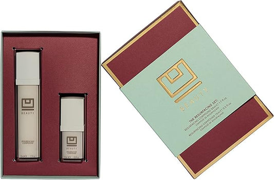 U Beauty Resurfacing Compound Value Set | Vitamin C Serum with Retinol, Vitamin E, AHA Exfoliant, Hyaluronic Acid, Anti Aging and Discoloration - 0.5 fl.oz (Set of 2)-BrightBean Baby