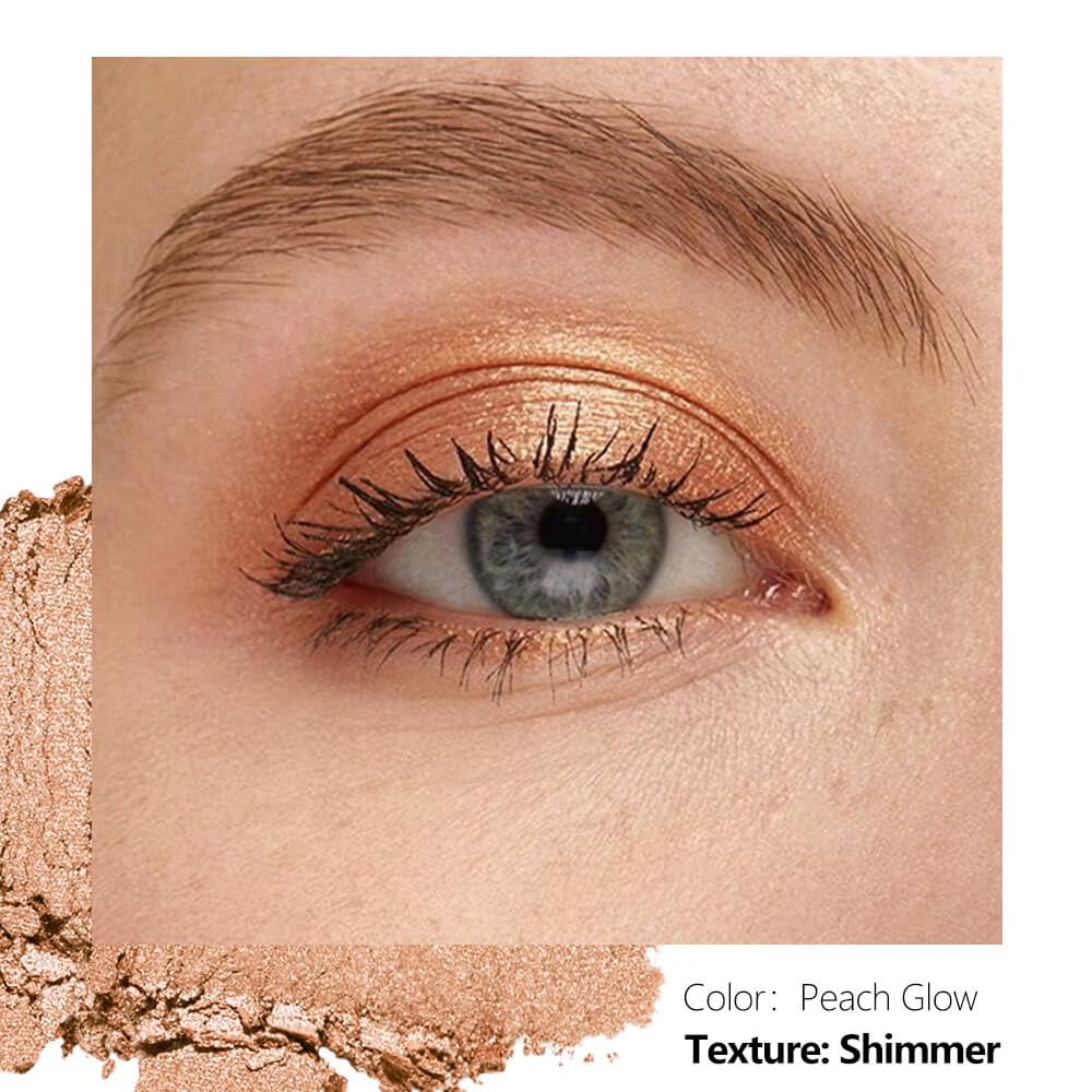 Magnetic Eyeshadow Soft Peach with Hints of Yellow and Pink, Satin Finish, Easy to Blend, Magnetic Pan for DIY Makeup Palette (Peach Glow)-BrightBean Baby