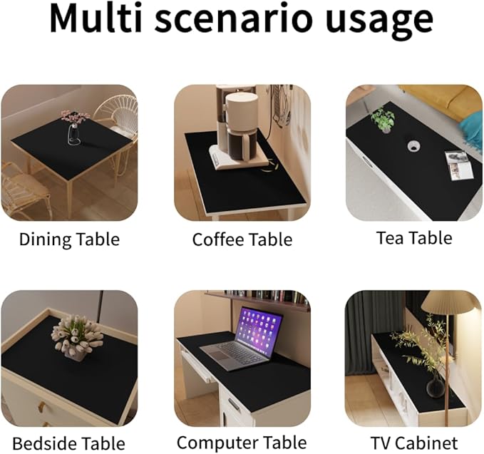 Leather Dresser Cover,1.8mm Thick,14x72 Inch,Dresser Protector Top,Dresser Top Protector,Dresser Cover Top,Dresser Top Cover,Dresser Cover Top for Bedroom.(Black+Black,14x72)