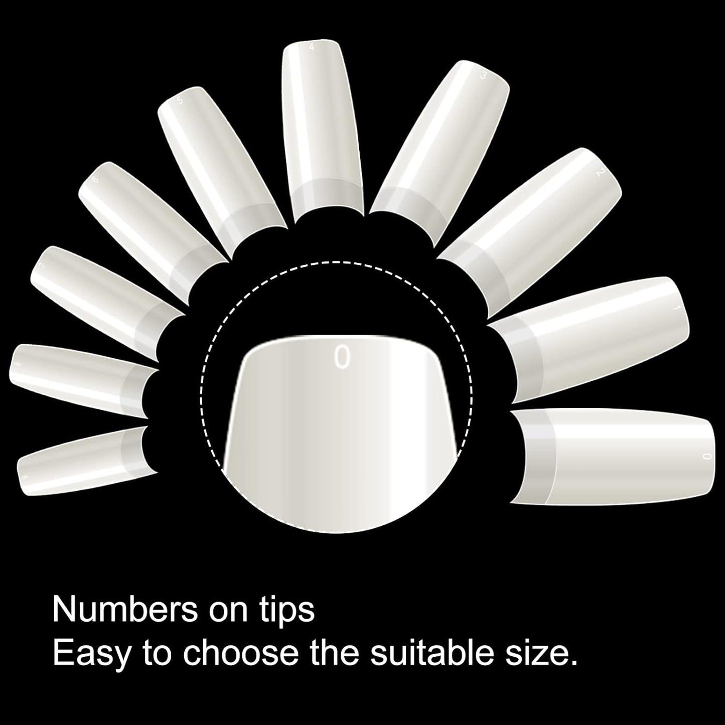 krofaue 500PCS Half Cover False Nails Tips - Acrylic Nail Tips 10 Sizes Lady French Style Acrylic Artificial Tip Manicure with Box for Nail Tips Art Salons and Home DIY-BrightBean Baby