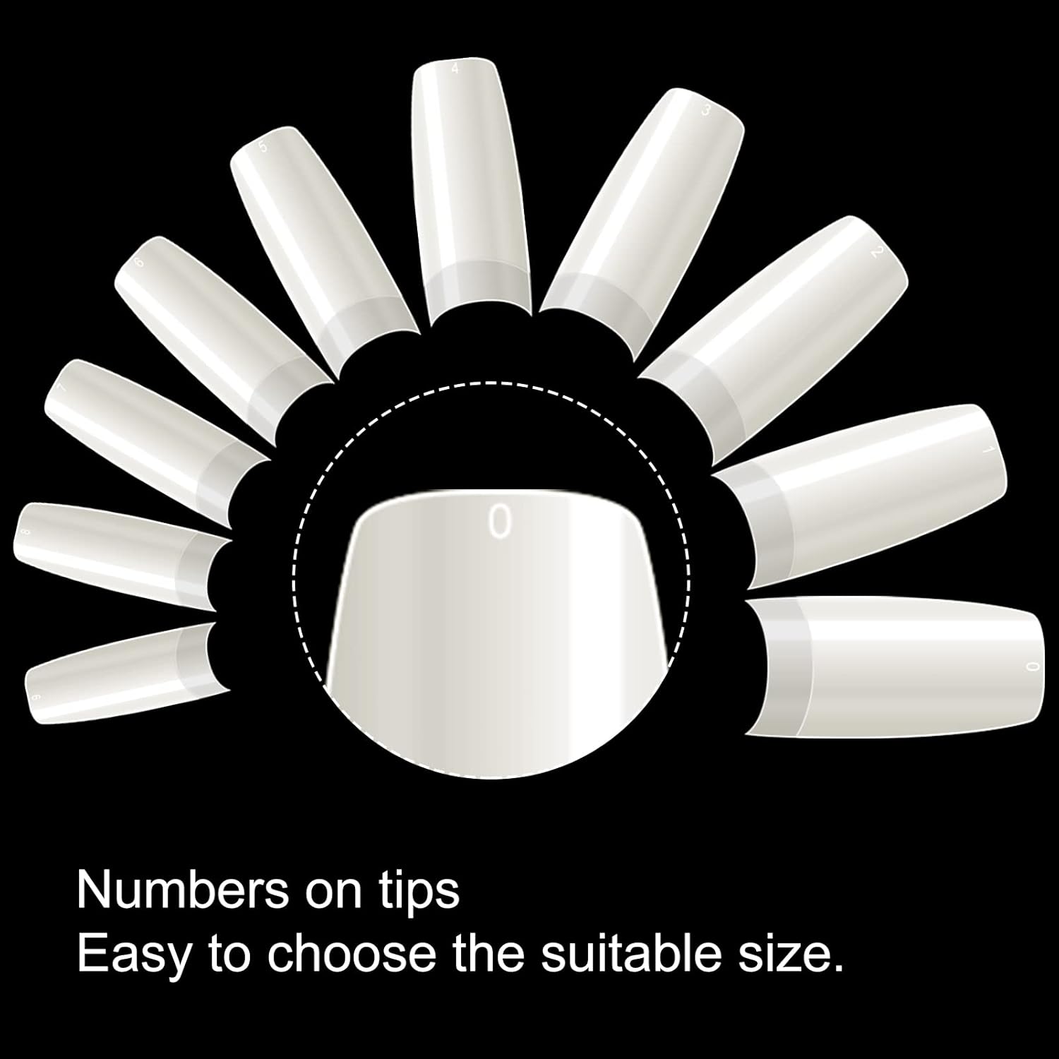 krofaue 500PCS Half Cover False Nails Tips - Acrylic Nail Tips 10 Sizes Lady French Style Acrylic Artificial Tip Manicure with Box for Nail Tips Art Salons and Home DIY-BrightBean Baby