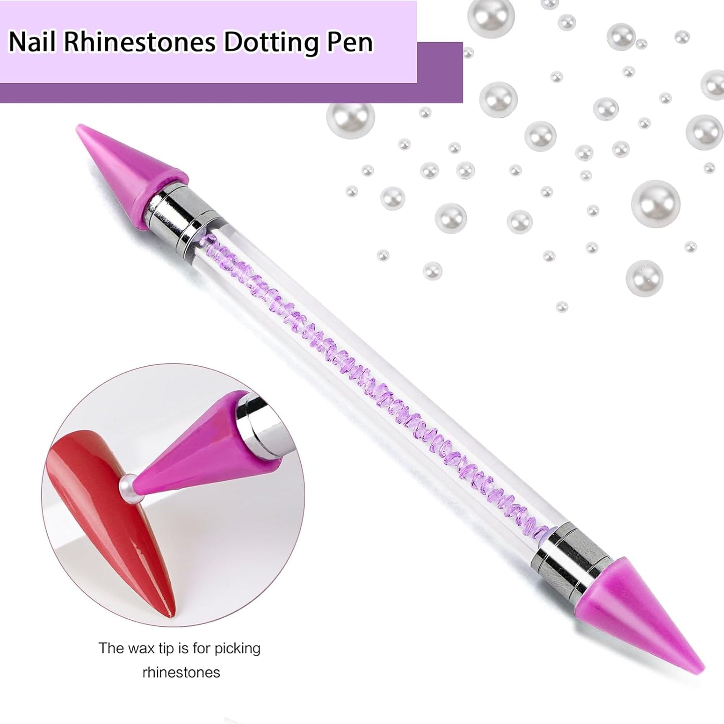 Canvalite Flatback Nail Pearls for Crafting, Multiple Sizes Half Pearls with 5Pcs B7000 Jewelry Glues & Picker Tools Bedazzling Bead for DIY Crafts Clothing Tumblers Shoes Decors Nail Art-BrightBean Baby