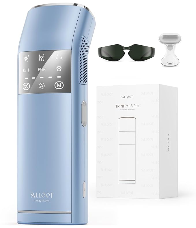 IPL Laser Hair Removal for Women and Men, 2 Lights, 2℃, 16.6 cm² Sapphire Ice Cooling for Sensitive Skin, 4-Pulse Mode for Ingrown Hair, Bikini, Face, Body Permanent Epilator Home Hair Removal Device-BrightBean Baby