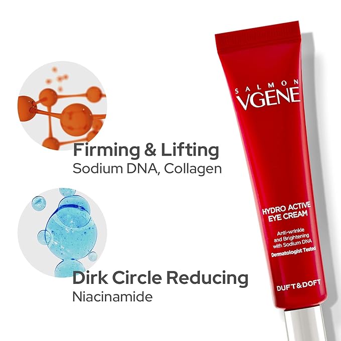 DUFT & DOFT Vgene Hydro Firming Lifting Booster Eye Cream - Anti Wrinkle, Dark Circles, Depuffing with Collagen and Niacinamide 0.9 Fl Oz-BrightBean Baby