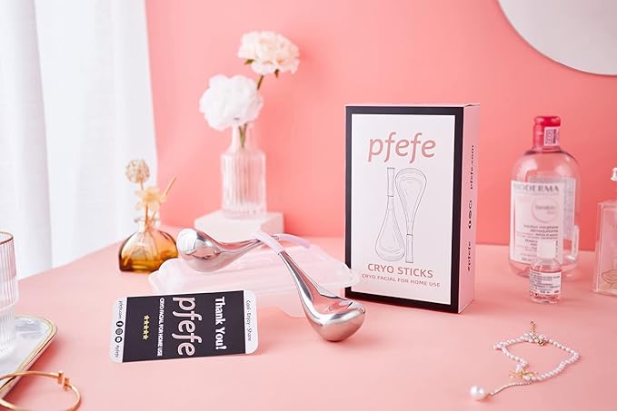 Cryo Sticks Facial Skin Care Ice Globes for Women Face Eyes, Stainless Steel Face Beauty Tools for Girls Ladies, Esthetician Supplies Cooling Spa Globes with Storage Case-BrightBean Baby