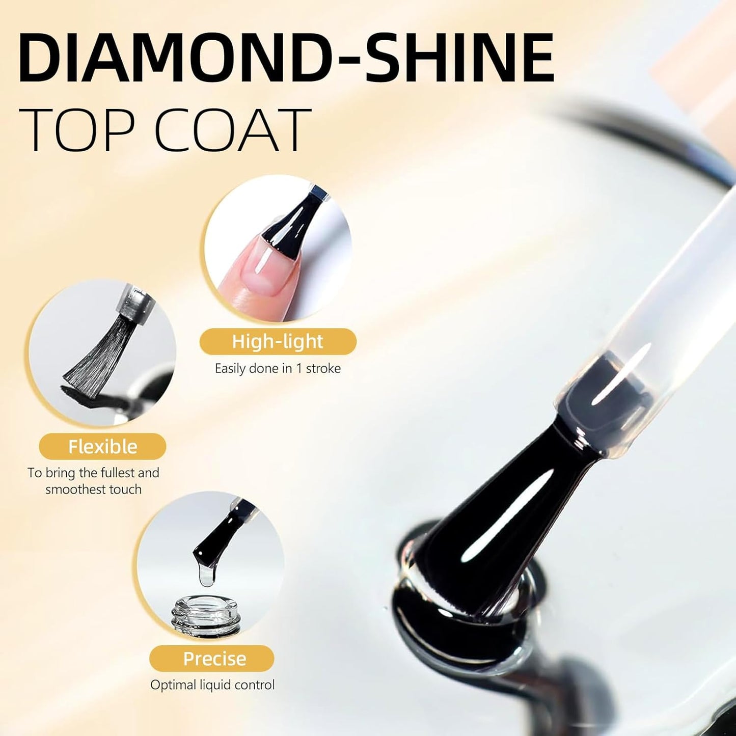 Major Dijit Base and Top Coat Nail Polish Set, 2Pcs No Wipe Shiny Top Coat for Fingernail Air Dry Clear Nail Polish Long Lasting Nail Protective DIY at Home (Base Coat Shiny Top Coat, 10 ML)-BrightBean Baby