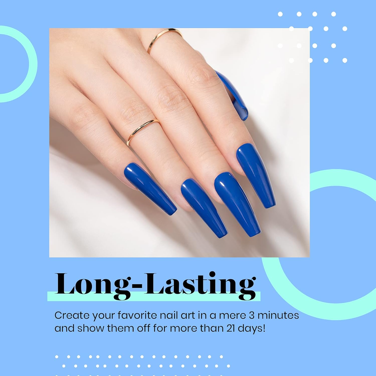 Beetles Blue Gel Nail Polish, 1 Pcs 15ml Cobalt Blue Color All Season Gel Polish Nail Art Manicure Salon Soak Off DIY Nail Uv Design at Home Gift for Women-BrightBean Baby