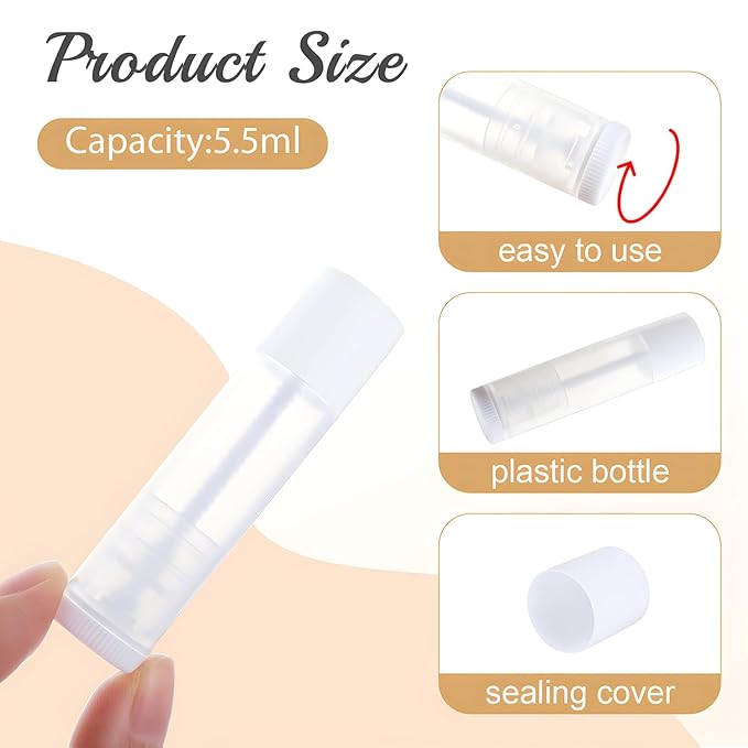 100 Pcs 5.5ml Bulk Empty Lip Balm Tubes Refillable Plastic Lip Gloss Container Travel Lipstick Tubes Chapstick Tubes Holder For DIY Homemade Lip Balm (clear)-BrightBean Baby