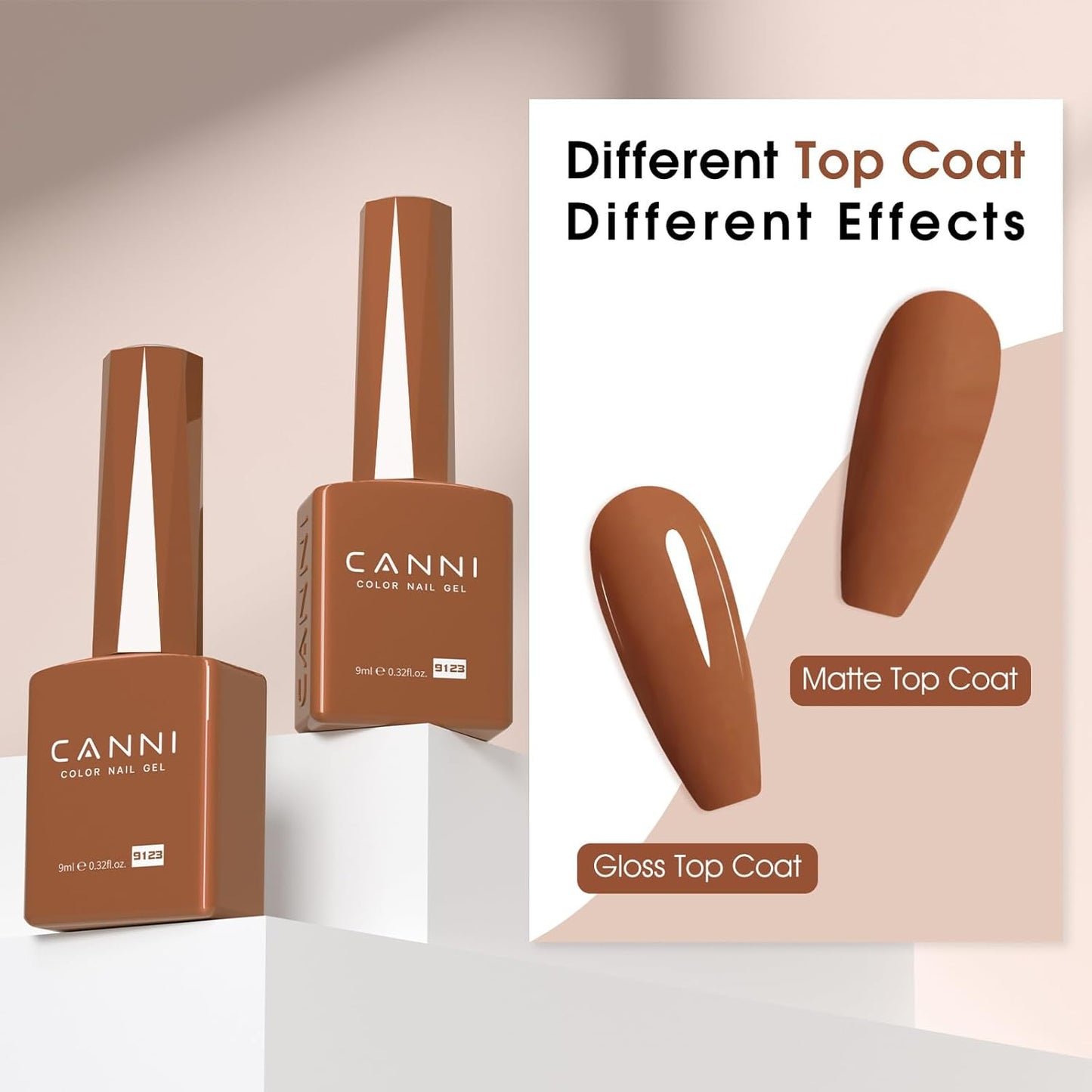 CANNI Brown Gel Nail Polish, 1Pcs Caramel Coffee Brown Color High Gloss Soak Off UV Nail Polish Gel Manicure Salon DIY-BrightBean Baby