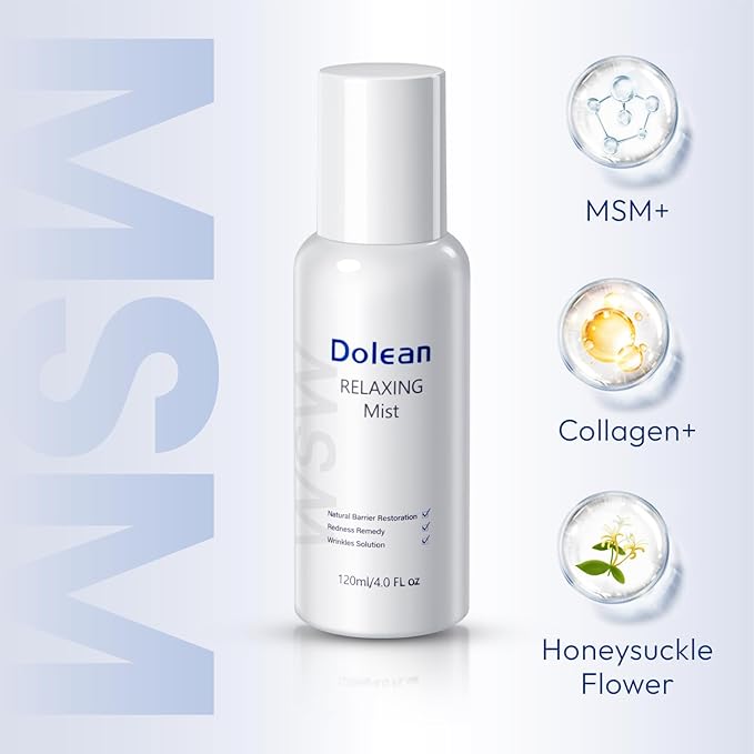 Relaxing Mist Facial Spray With Msm And Collagen, Face Mist Hydrating And Redness Remedy,No Artificial Fragrance, Body/Skin Care, 4 Fl Oz-BrightBean Baby