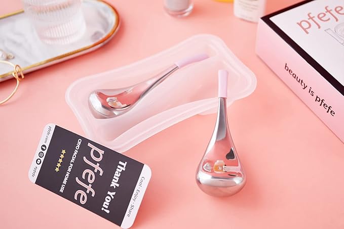 Cryo Sticks Facial Skin Care Ice Globes for Women Face Eyes, Stainless Steel Face Beauty Tools for Girls Ladies, Esthetician Supplies Cooling Spa Globes with Storage Case-BrightBean Baby