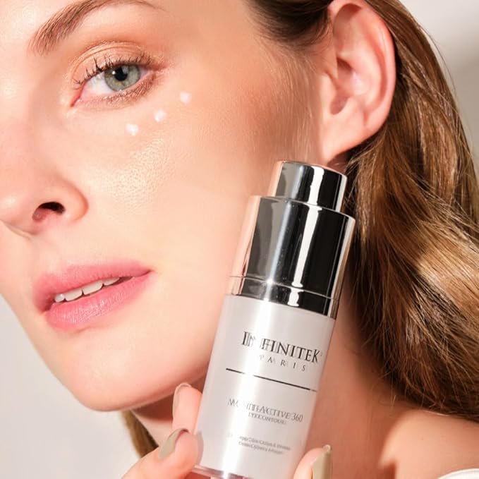 Infinitek Paris Multi-Active Collagen Eye Cream & Retinol Serum Eye Contour - Anti Aging Eye Cream for Wrinkles, Under Eye Treatment for Dark Circles and Under Eye Wrinckle Repair. 0.50 Fl Oz-BrightBean Baby