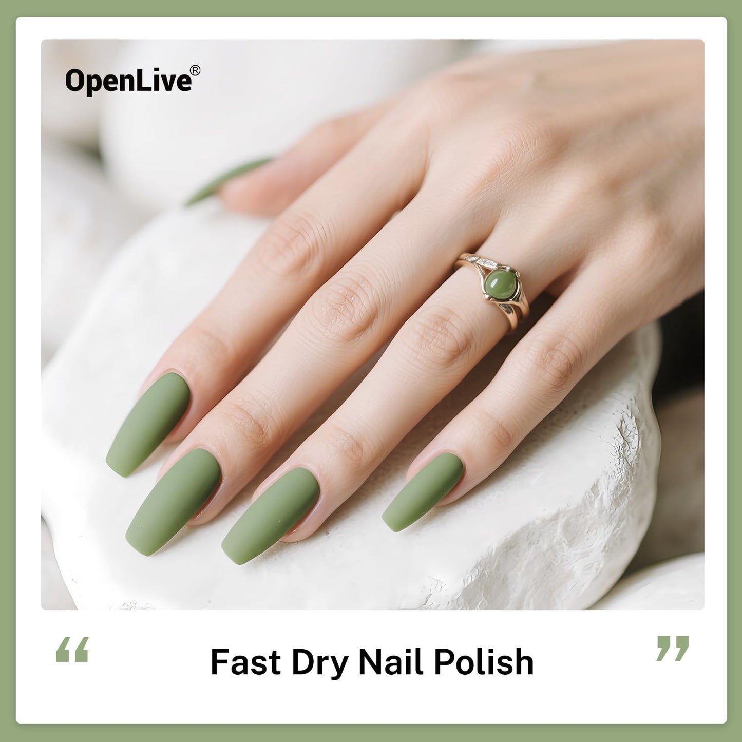 16.5ml Sage Green Nail Polish Large Volume Quick Drying Nail Polish, Fast Drying and Long Lasting Color Nail Art DIY Home Manicure Gift for Women-BrightBean Baby