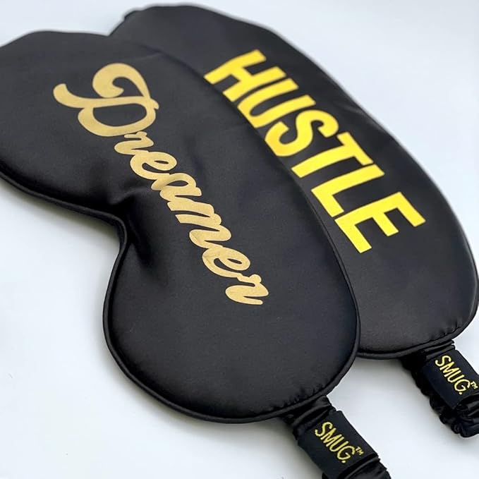 SMUG Satin Sleep Mask & Eye Mask | Travel Sleep Masks for Women & Men | Soft Sleeping Eye Mask to Nourish Skin & Reduce Dark Circles | Eye Sleep Mask Shades to Block Out Light | Hustle-BrightBean Baby