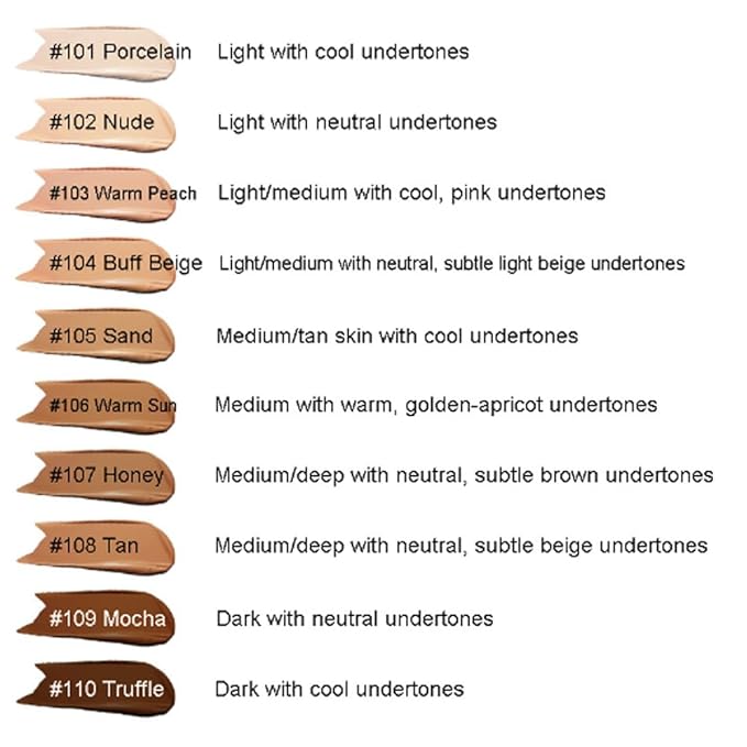 2Pcs Liquid Foundation Full Coverage 24HR Matte Oil Control Concealer 30ml (Nude & Buff Beige) with Kabuki Foundation Brush Flat Top (1pcs-106)-BrightBean Baby